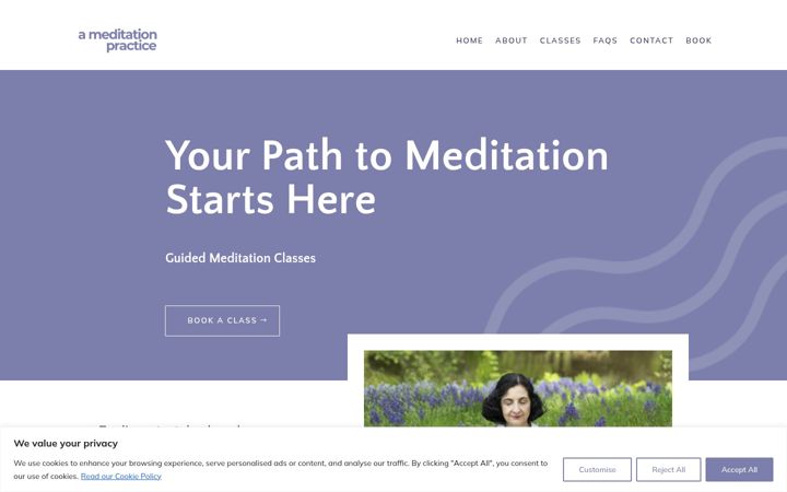 Screenshot of ameditationpractice.co.uk