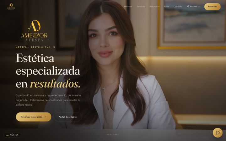 Screenshot of amedormedspa.com