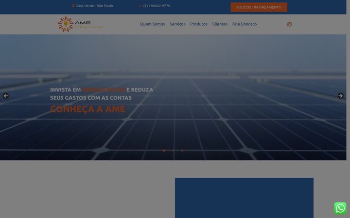 Screenshot of ameenergiasolar.com.br