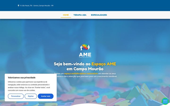 Skärmbild av ameespaco.com.br