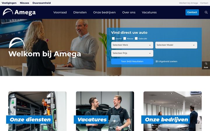 Screenshot of amega.nl
