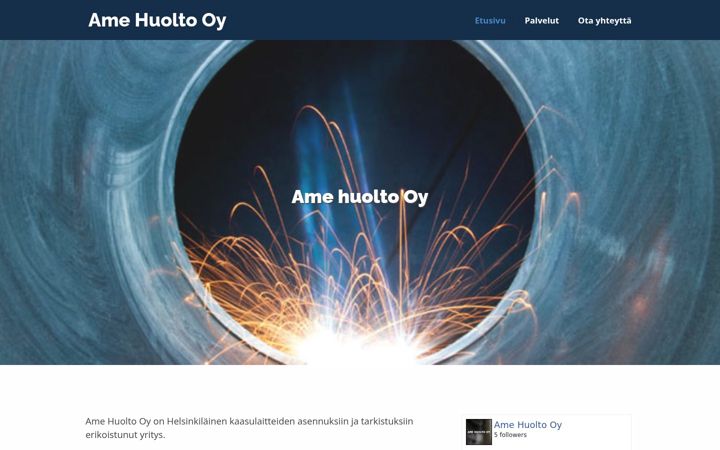 Screenshot of amehuolto.fi