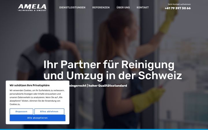 Screenshot of amela-reinigung.ch