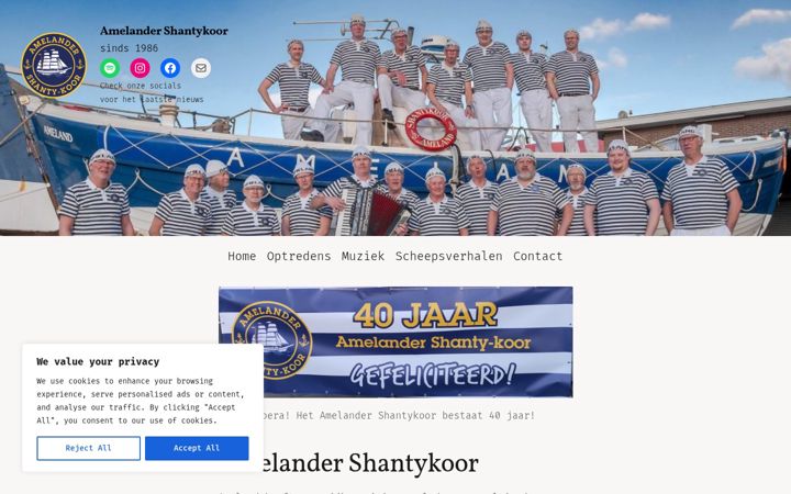 Screenshot of amelander-shantykoor.nl