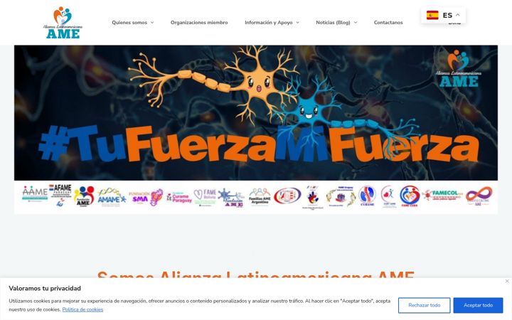 Screenshot stránky amelatam.org