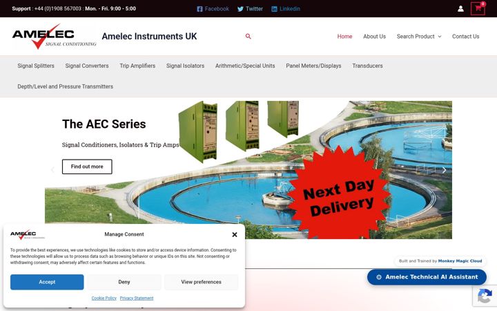 Képernyőkép: amelec-uk.com