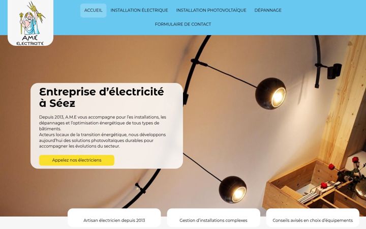 Screenshot of amelectricite73.fr