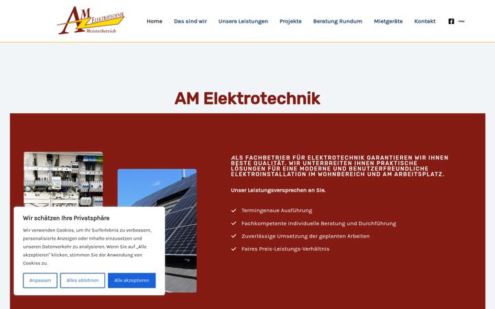 Screenshot of amelektrotechnik.de