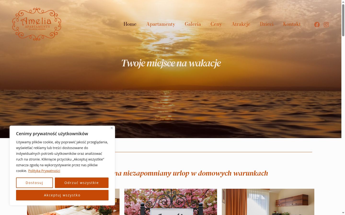 Screenshot del banner di consenso mostrato prima di qualsiasi interazione