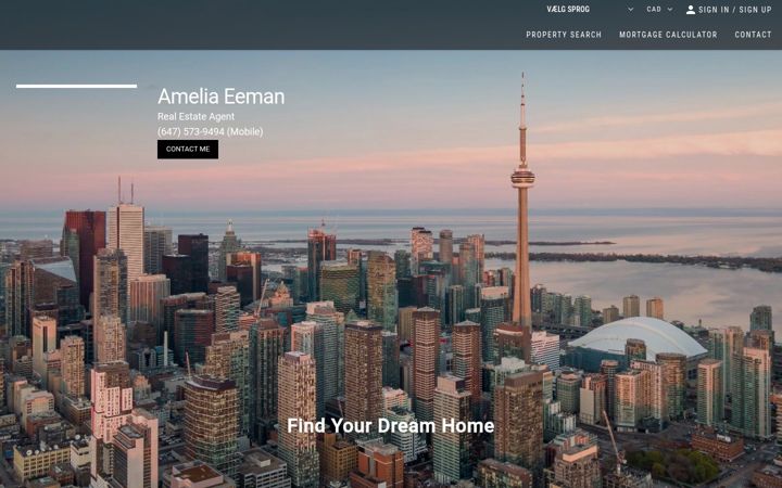 Screenshot of ameliaeeman.com