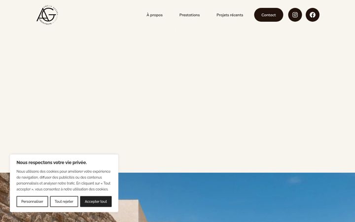 Screenshot of ameliagazzoarchitecte.com