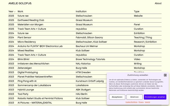Screenshot of ameliegoldfuss.com