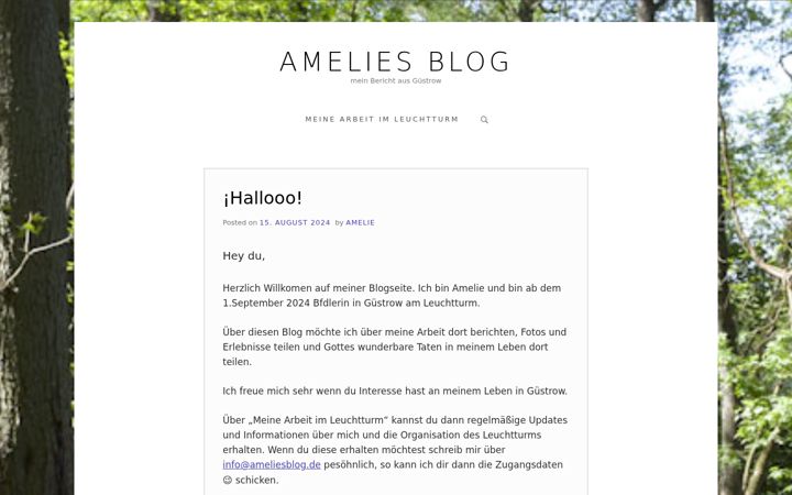 Screenshot of ameliesblog.de