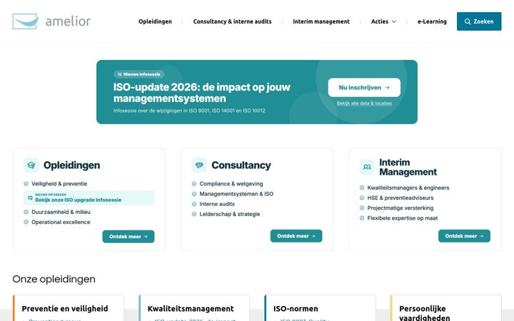 Skärmbild av amelior.be