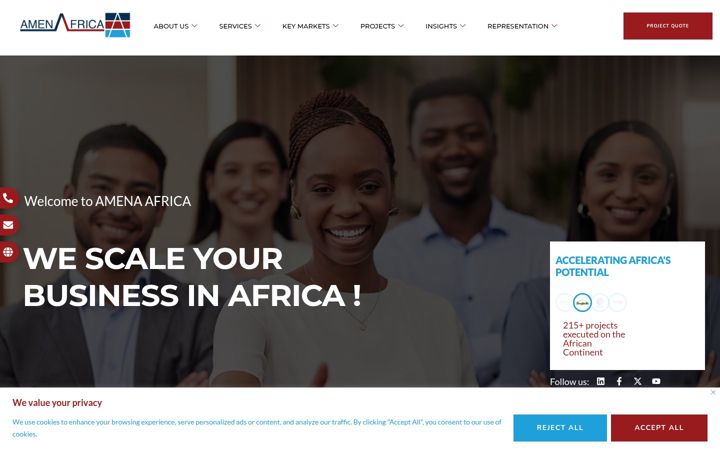 Screenshot stránky amena-africa.com