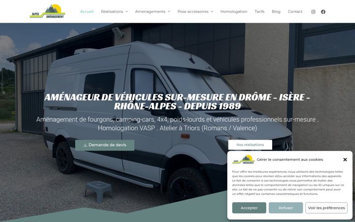 Screenshot of amenagement-camping-car-fourgon.fr