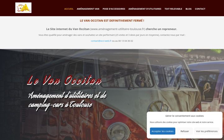 Screenshot stránky amenagement-utilitaire-toulouse.com