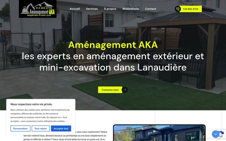 Screenshot of amenagementaka.ca