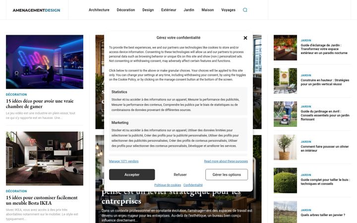 Posnetek zaslona amenagementdesign.com