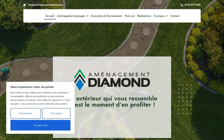 Posnetek zaslona amenagementdiamond.com