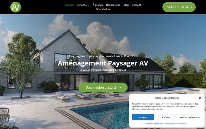 Posnetek zaslona amenagementpaysagerav.ca