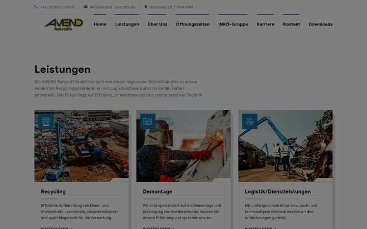 Screenshot of amend-rohstoffe.de