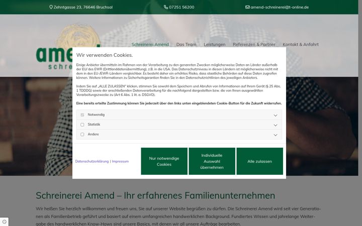 Screenshot of amend-schreinerei.de