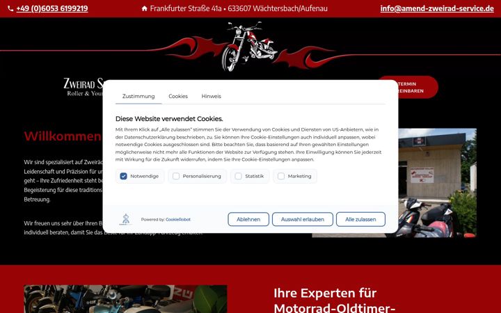 Screenshot of amend-zweirad-service.de
