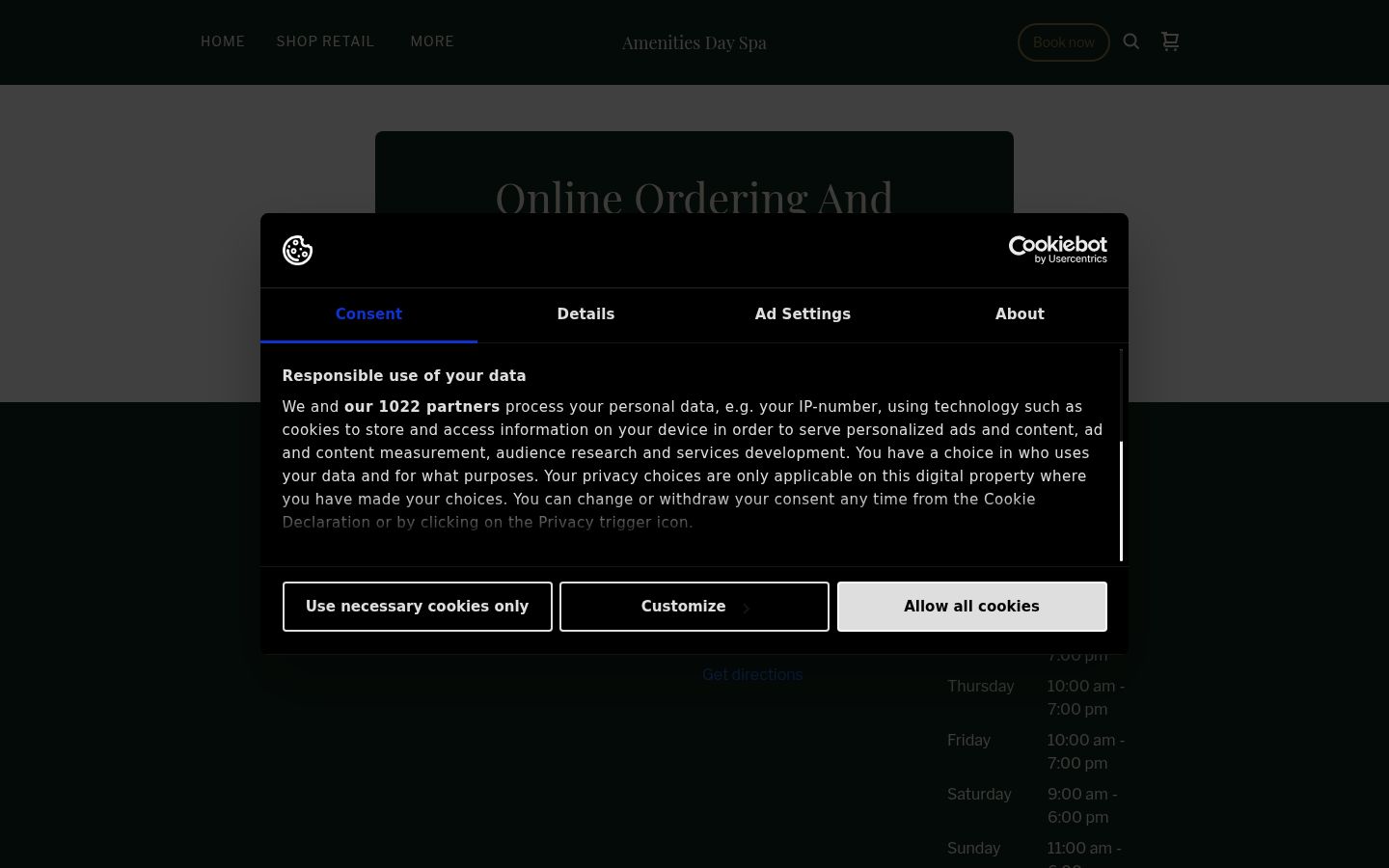 Screenshot του banner συγκατάθεσης που εμφανίστηκε πριν από οποιαδήποτε αλληλεπίδραση