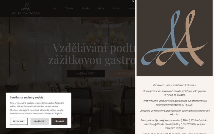 Screenshot of amenityacademy.cz