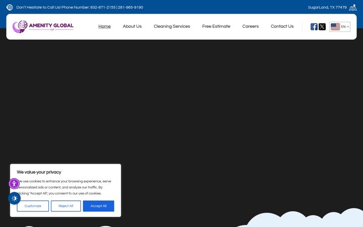 Skärmbild av amenitygloballlc.com