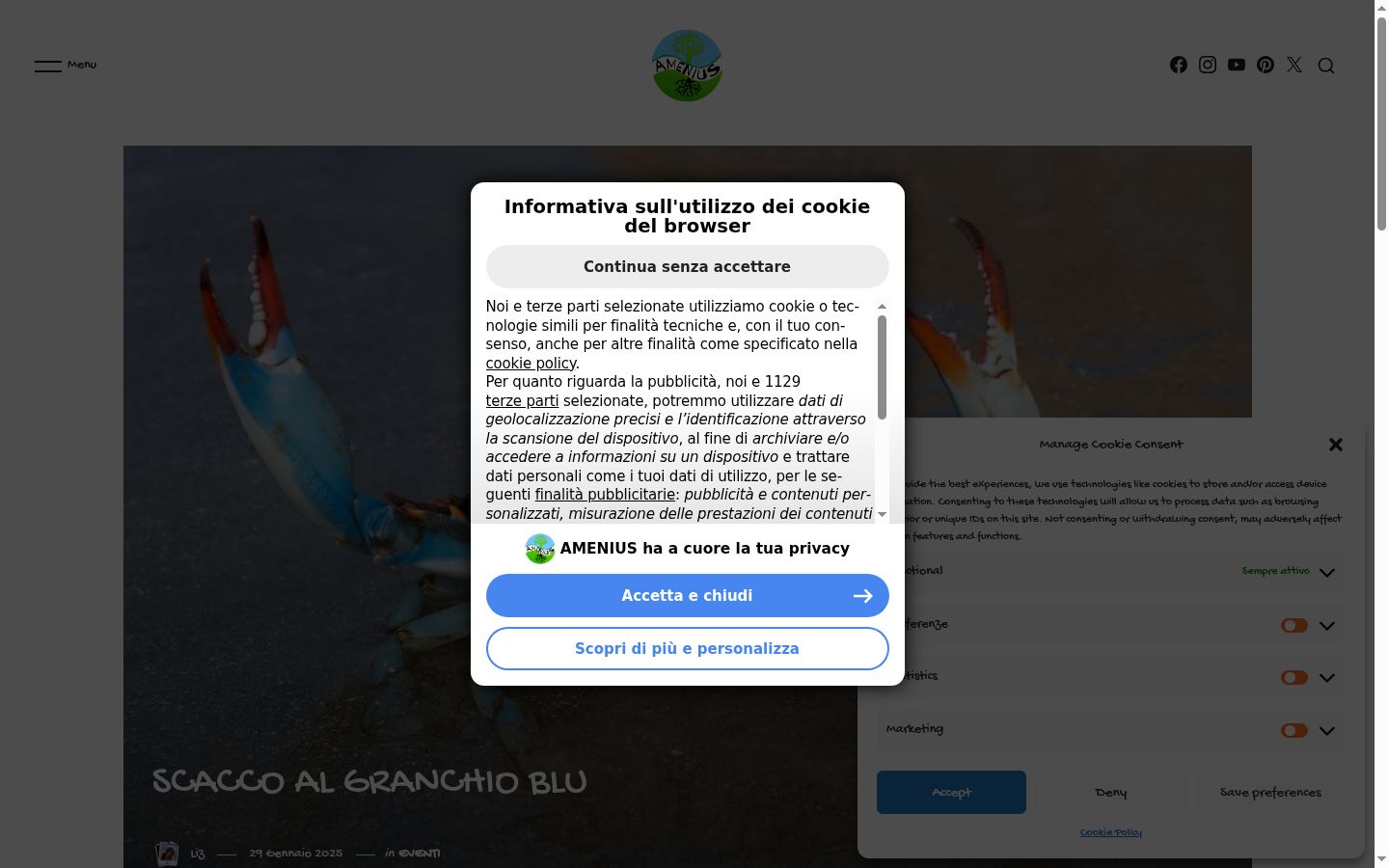 Screenshot van de toestemmingsbanner zoals getoond vóór enige interactie
