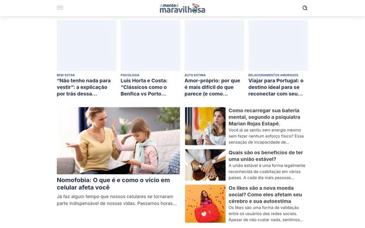 Captură de ecran a amenteemaravilhosa.com.br