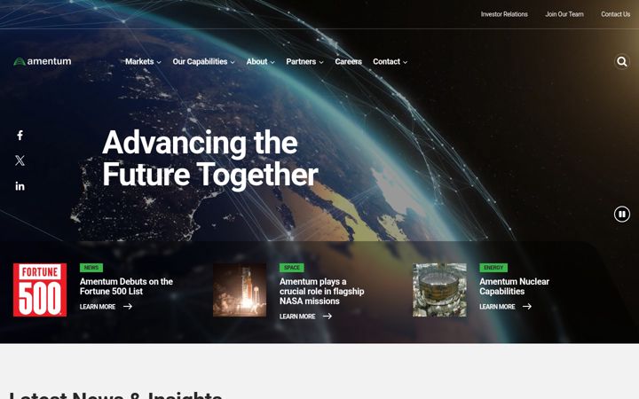 Screenshot of amentum.com