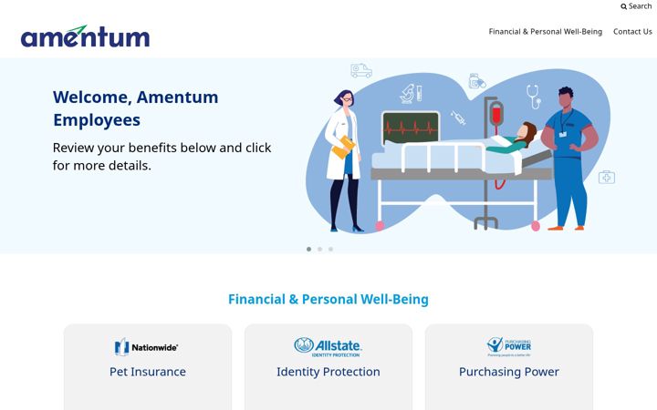 Screenshot of amentumvoluntarybenefits.com
