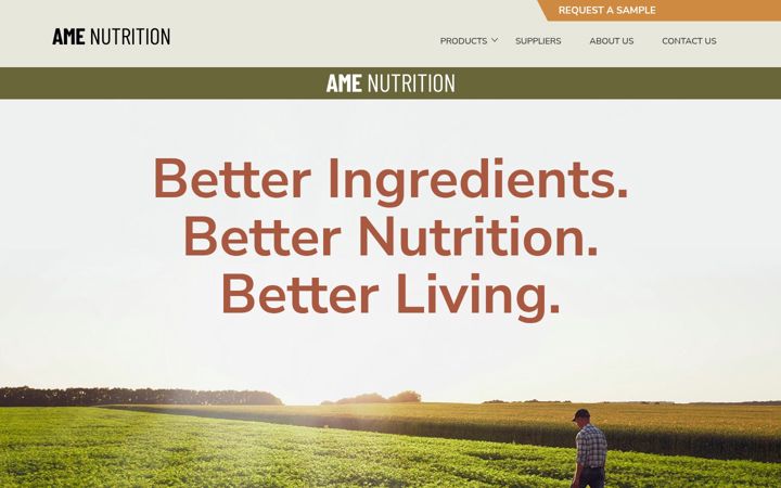 Screenshot of amenutrition.com