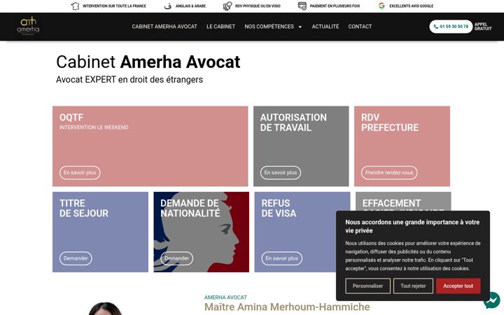 Snímek obrazovky amerha-avocat.fr