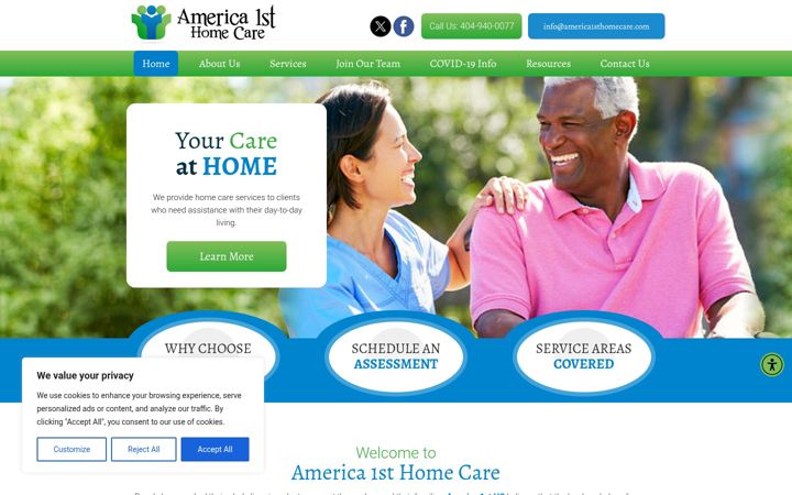 Screenshot of america1sthomecare.com