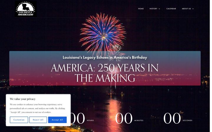 Screenshot of america250la.org