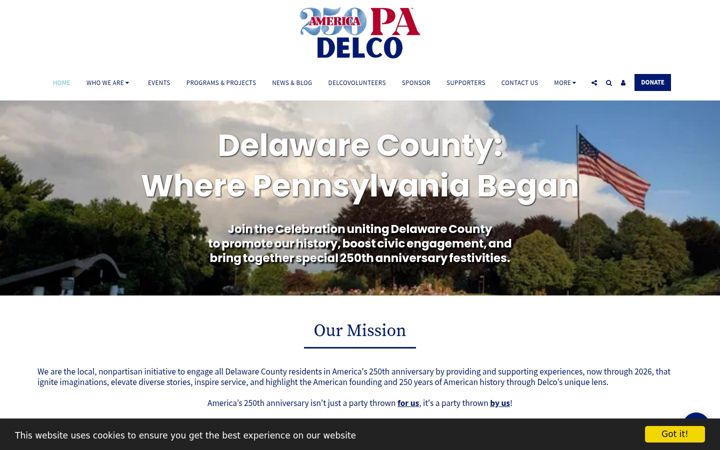 Screenshot of america250padelco.org