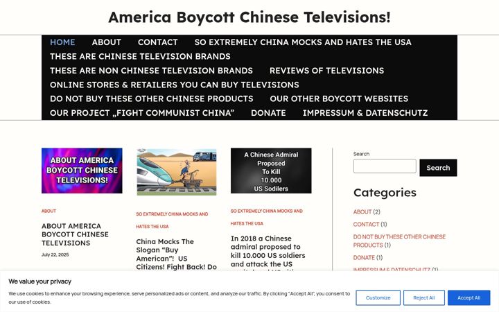 Екранна снимка на americaboycottchinesetelevisions.com