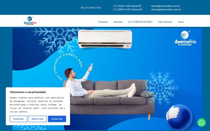 Screenshot of americafrio.com.br