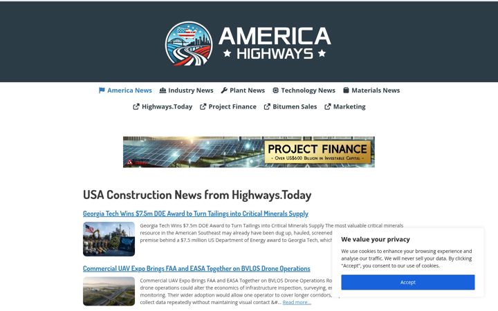 Screenshot of americahighways.com
