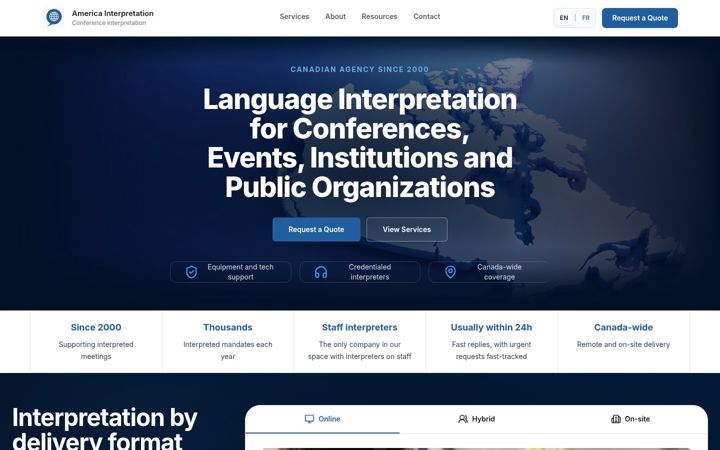 Screenshot of americainterpretation.com