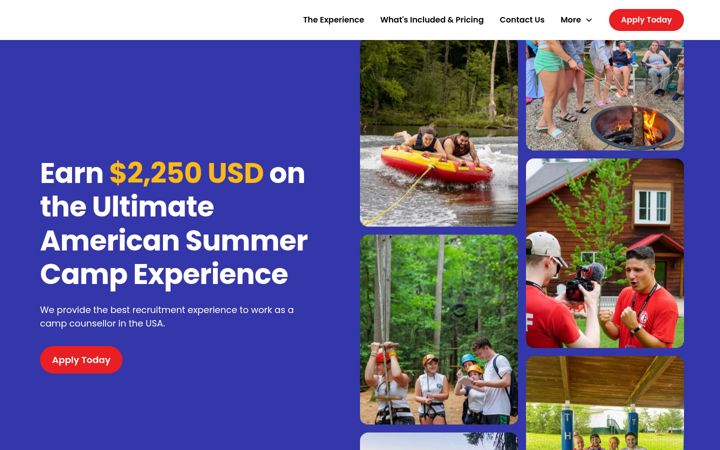 Screenshot of americamp.com.au