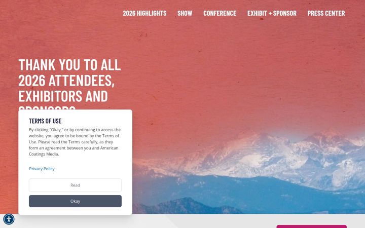 Screenshot of american-coatings-show.com