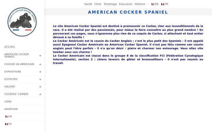Screenshot stránky american-cocker-spaniel.fr