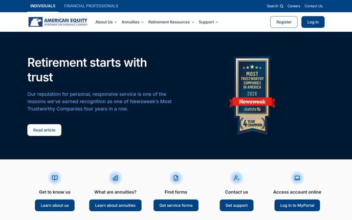 Екранна снимка на american-equity.com