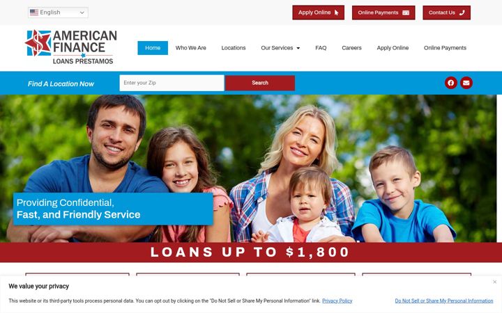 Screenshot stránky american-finance.com