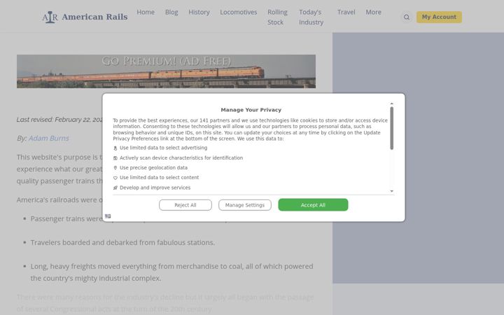 Screenshot von american-rails.com
